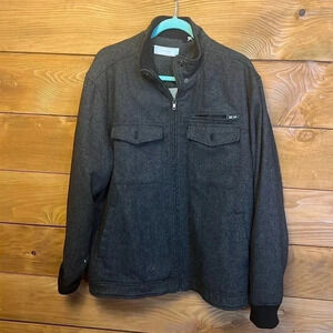 Men’s‎ Five four jacket. Black and Gray. 10% wool. 90% polyester. 2xl.